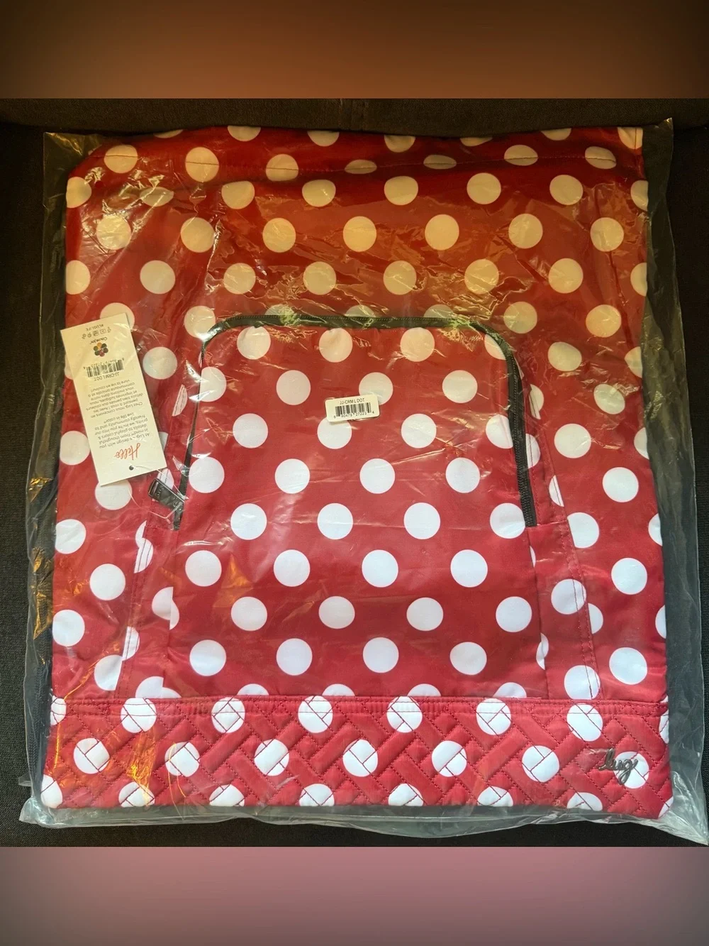 Lug Jumping Jack Drawstring Backpack - Crimson Large Dot (Red, White Polka Dots)